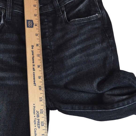 Evereve The Ever Straight Jeans Women’s 24 Black Raw Hem High Rise - Picture 7 of 9